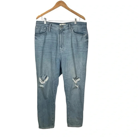 Madewell The MomJean Gilford Wash Ripped Edition Mom Jeans Women‎ Size 32 - Picture 4 of 13
